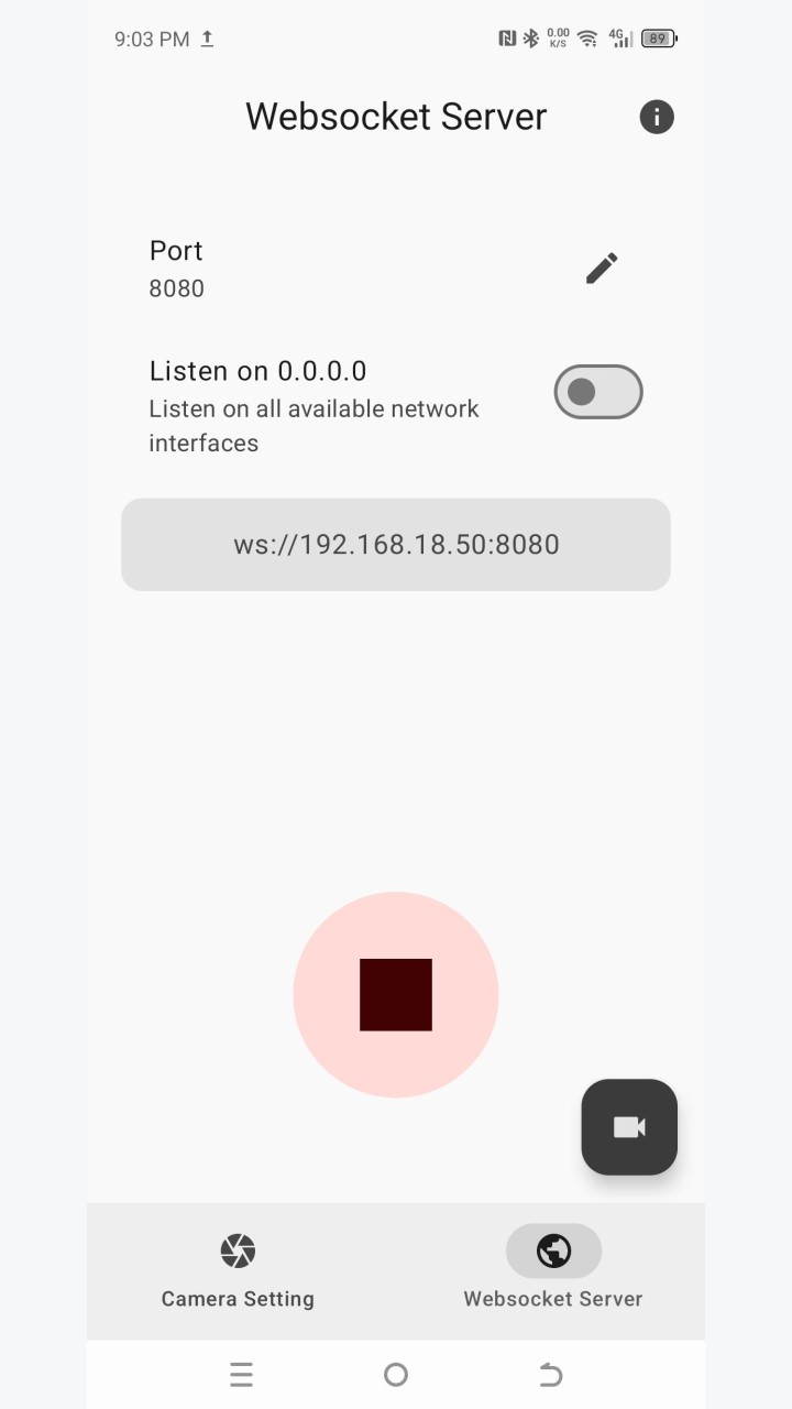 تصویر Websocket CAM