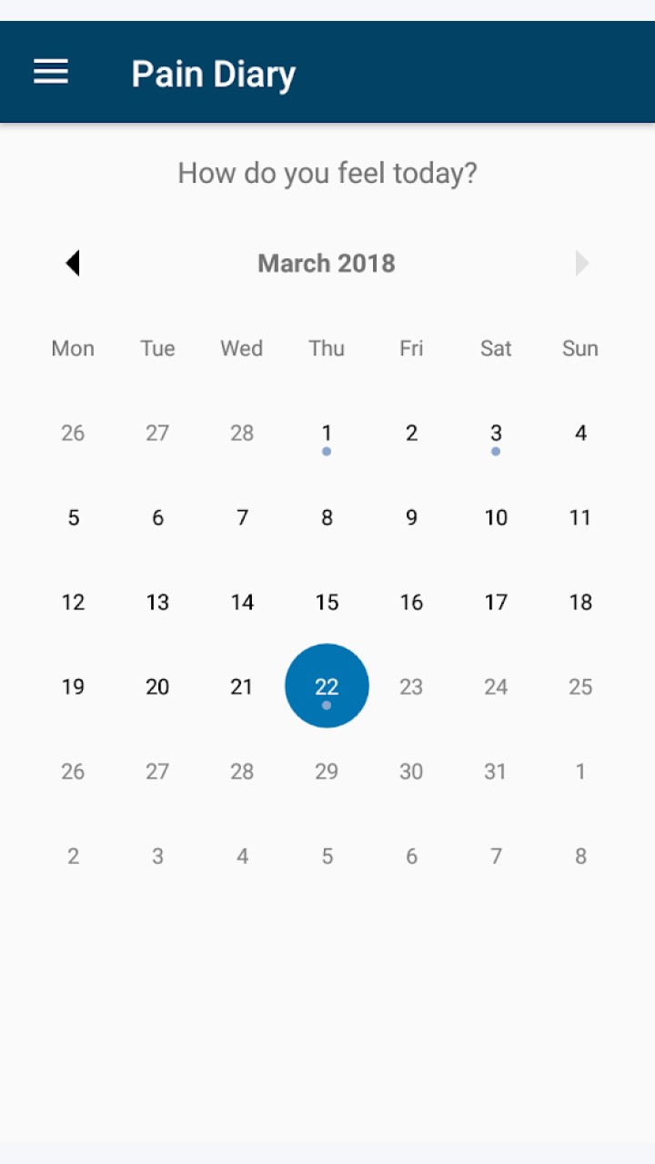 تصویر دفتر خاطرات درد (PFA)