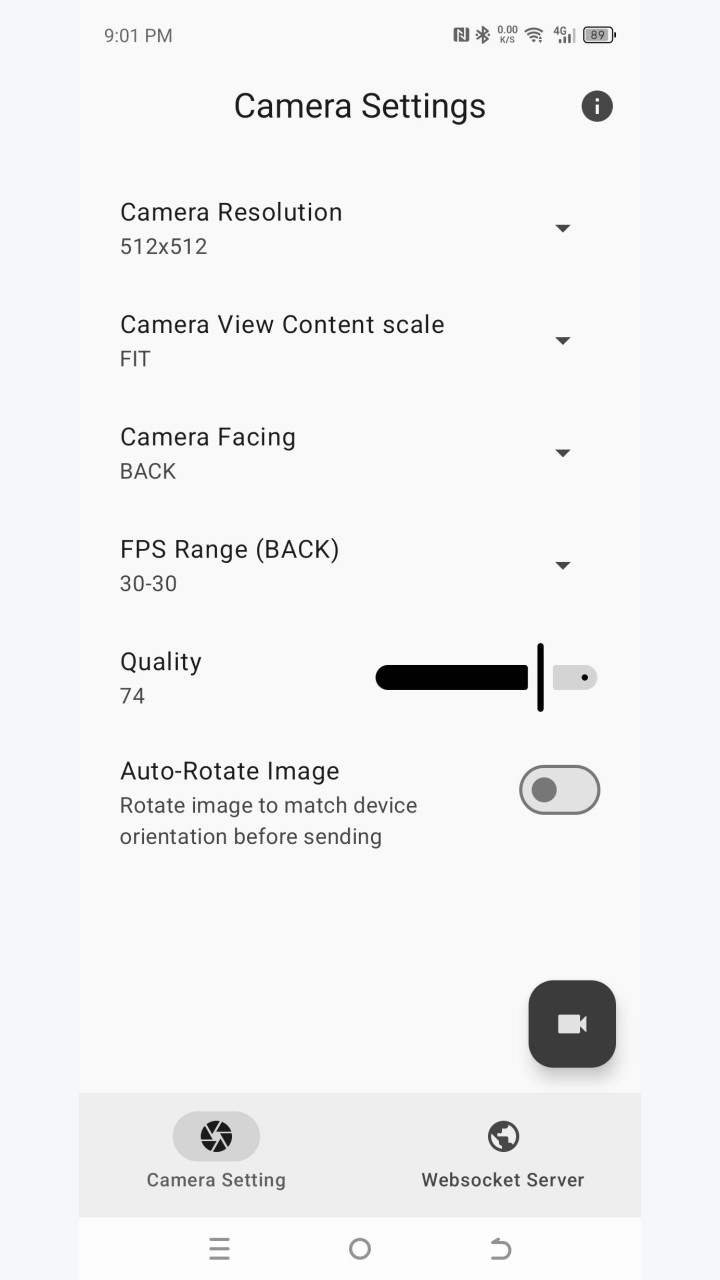 تصویر Websocket CAM