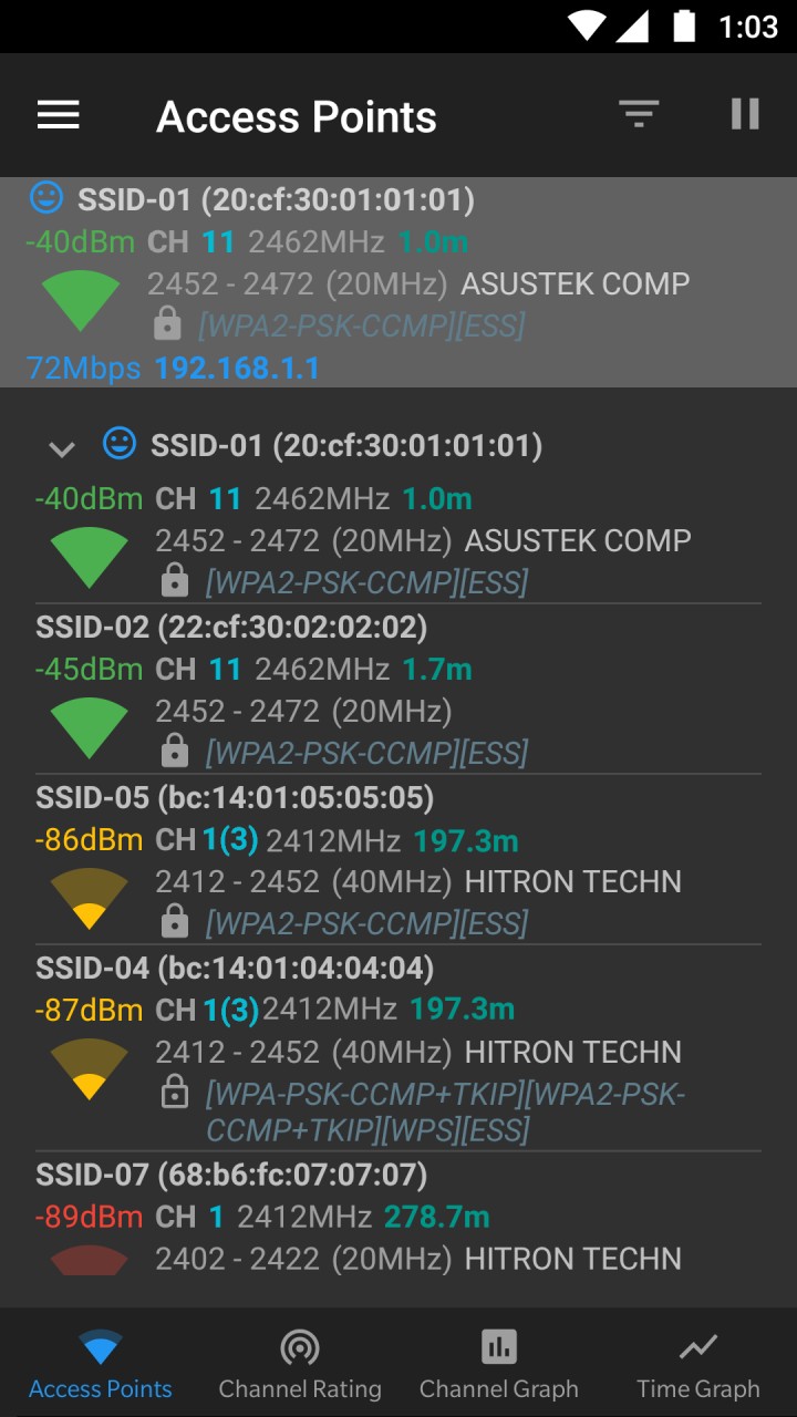 تصویر WiFiAnalyzer