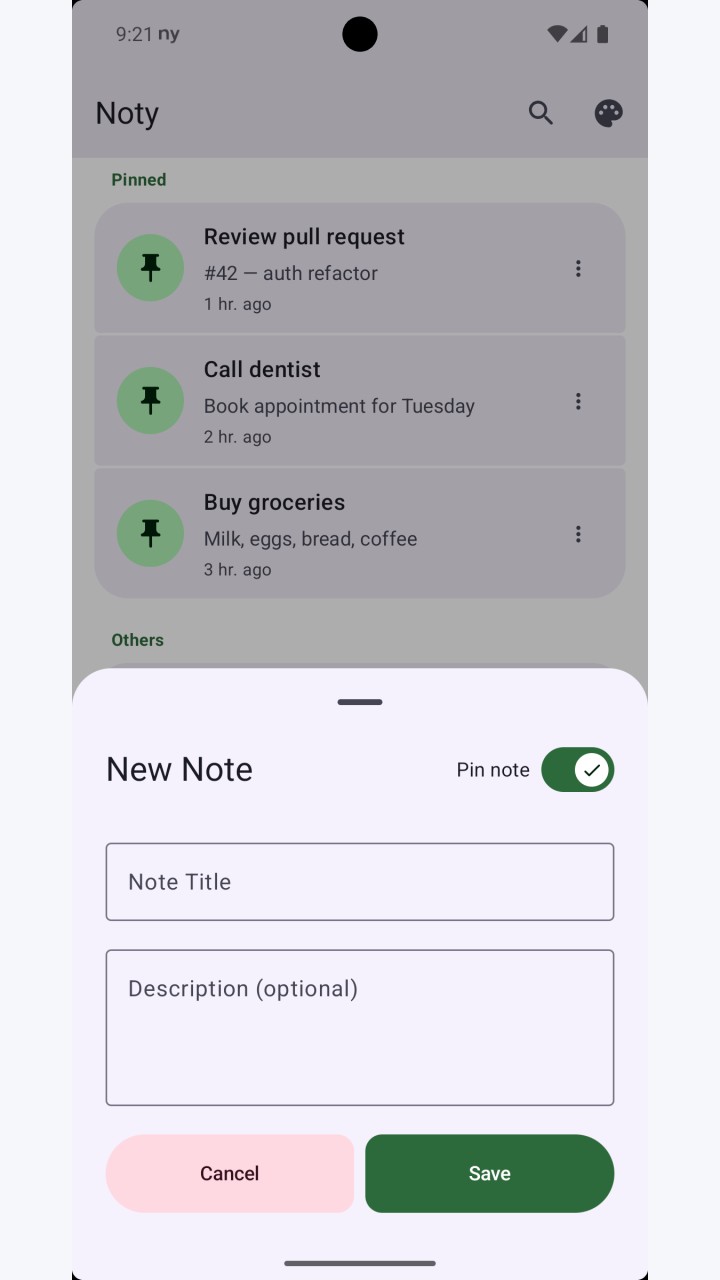 تصویر Noty - یادداشت‌ها در اعلان