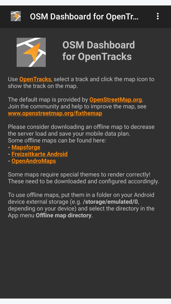 تصویر داشبورد OSM (آفلاین)