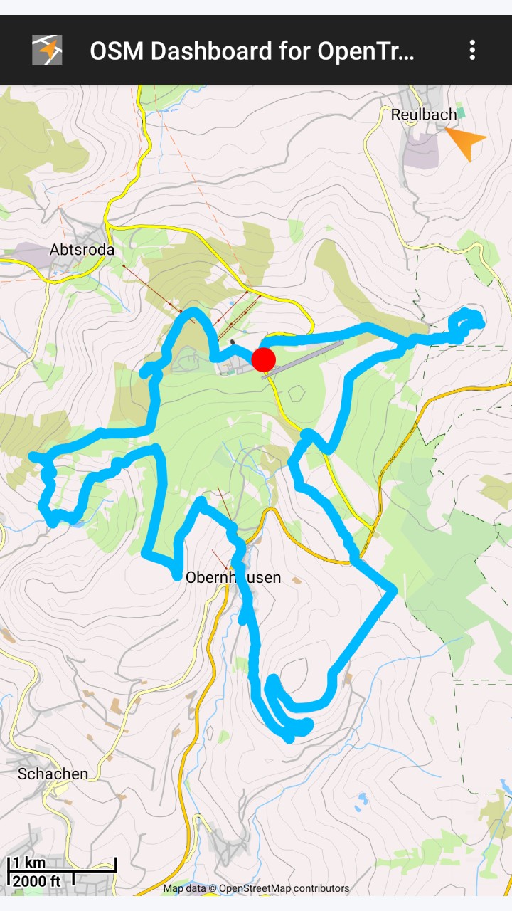 تصویر داشبورد OSM برای OpenTracks