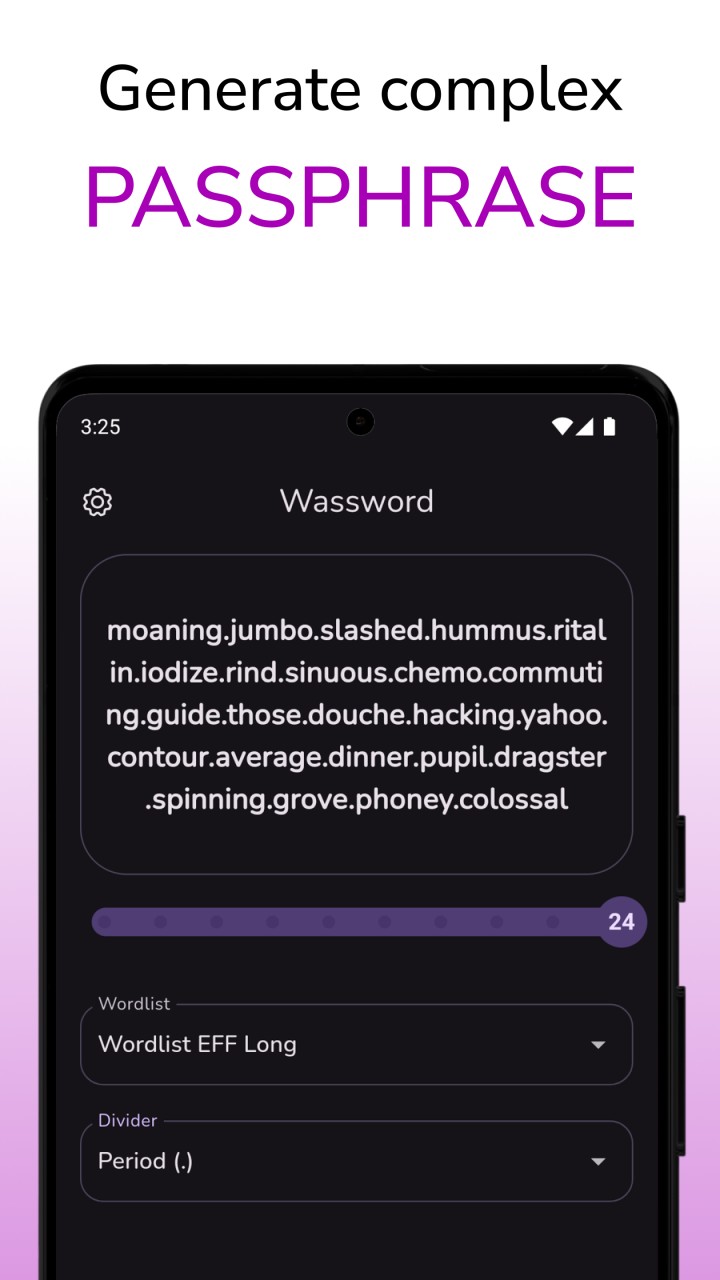 تصویر Wassword - مولد رمز عبور فوق‌العاده