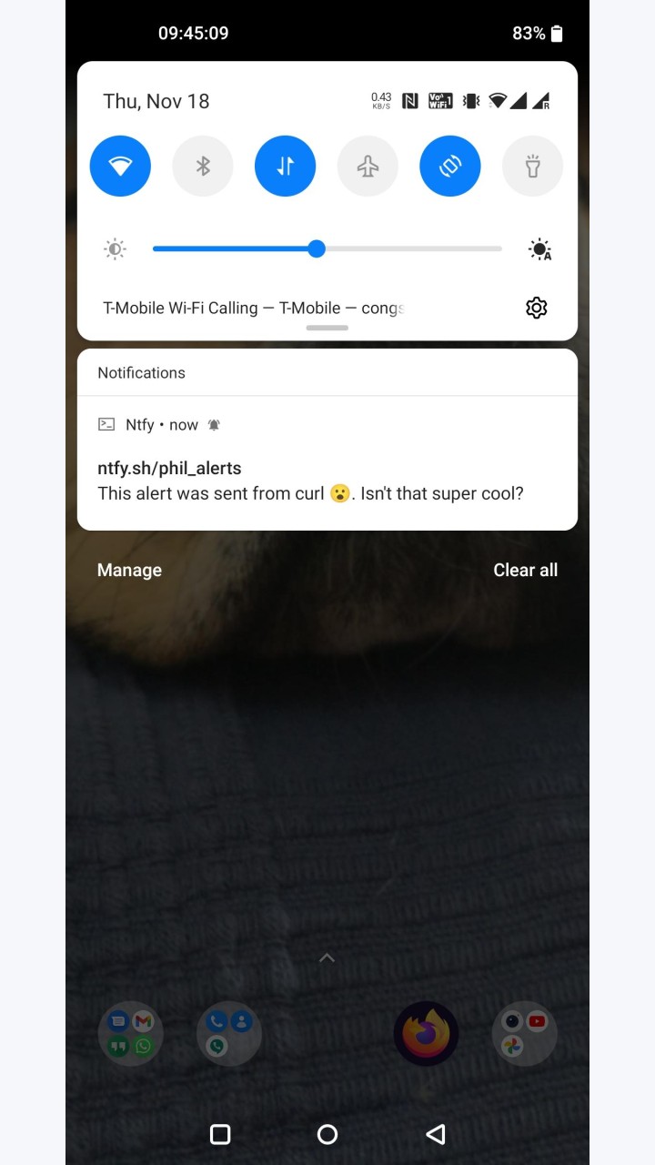 تصویر ntfy - PUT/POST به تلفن شما