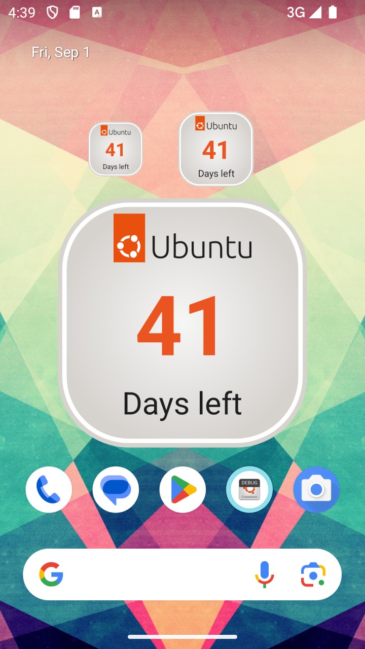 تصویر ویجت شمارش معکوس اوبونتو