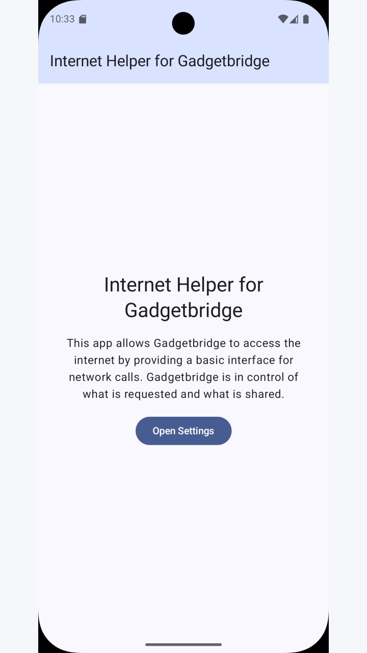 تصویر کمک‌کننده اینترنت برای Gadgetbridge