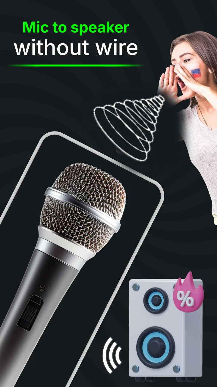 تصویر میک به بلندگو بلوتوث میکروفون