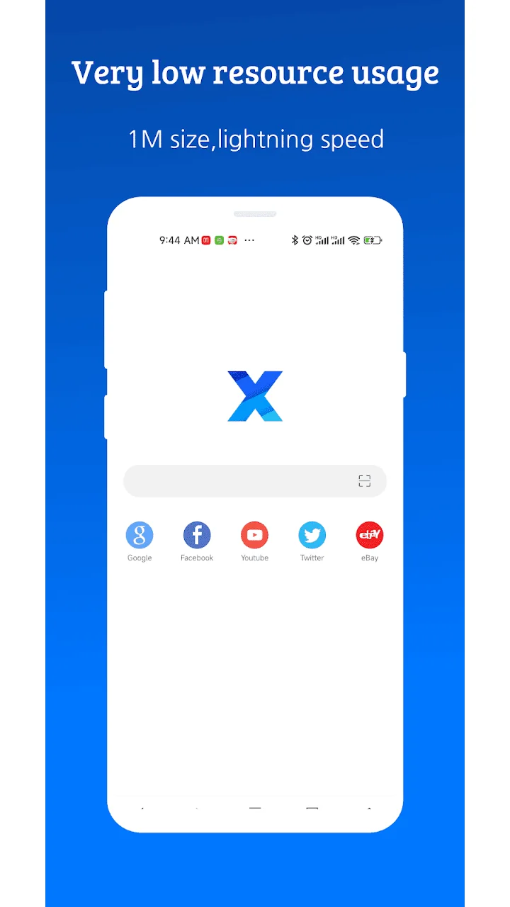 تصویر مرورگر X - سبک و فوق سریع