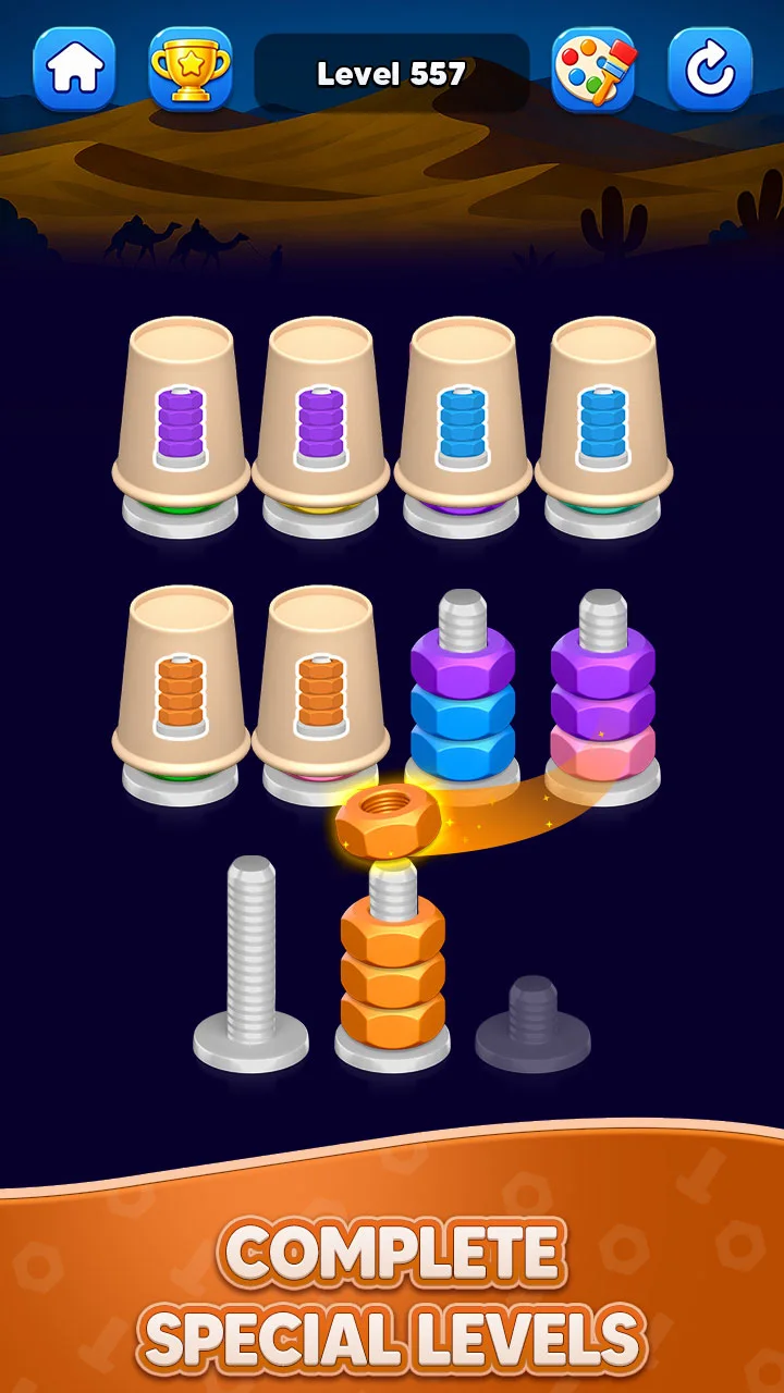 تصویر Nut Sort: بازی تطبیق رنگ