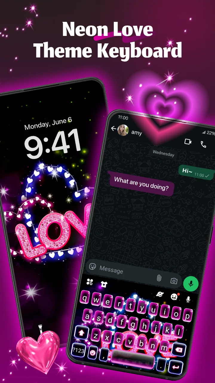 تصویر تم Theme عشق نئونی