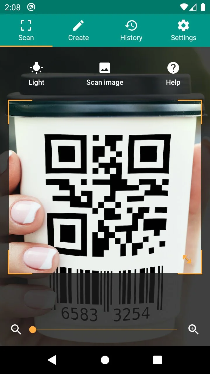 تصویر اسکنر کد QR و بارکد