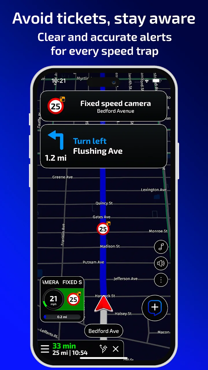 تصویر Radarbot: رادارตรวจจับ، GPS