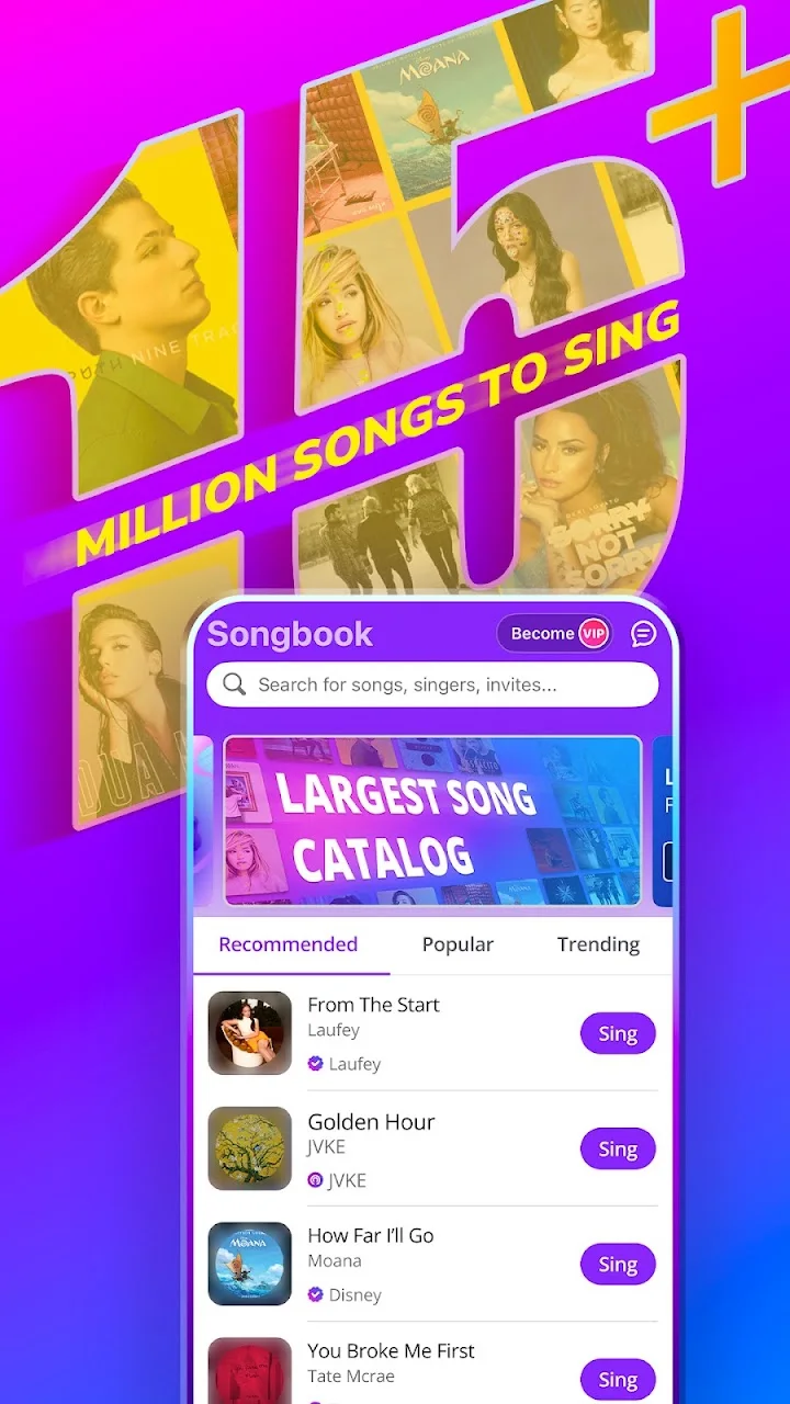 تصویر Smule: خواندن، دوگویی و کارائوکه