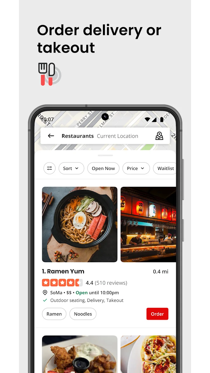 تصویر Yelp: غذا، تحویل و نظرات