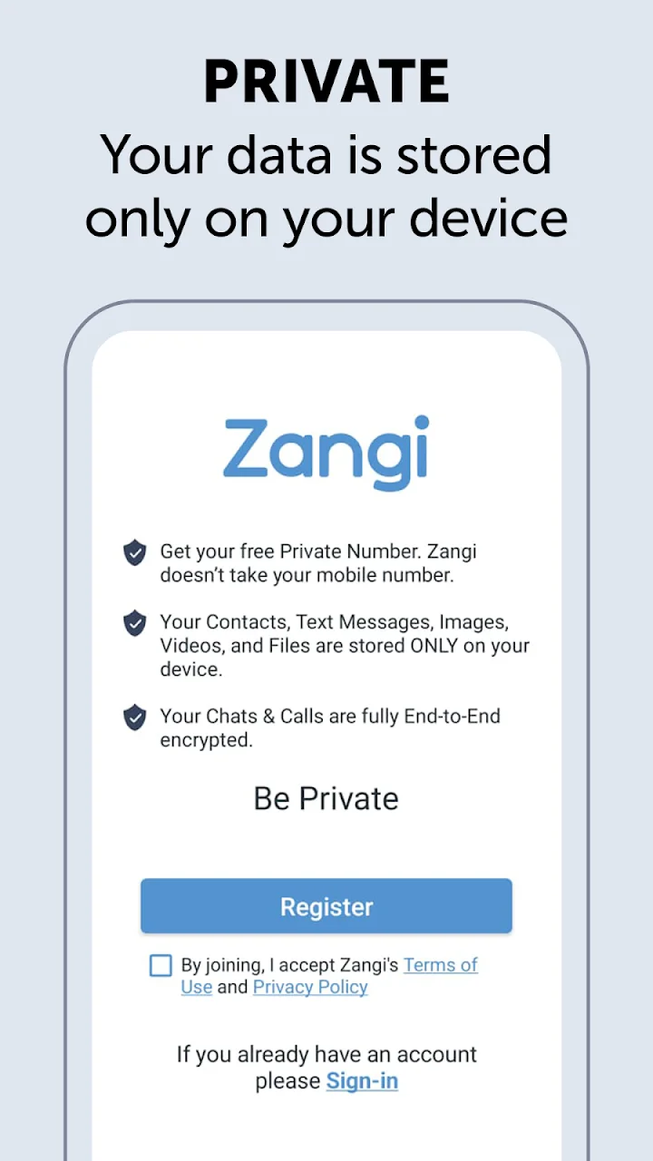 تصویر Zangi - پیام‌رسان خصوصی