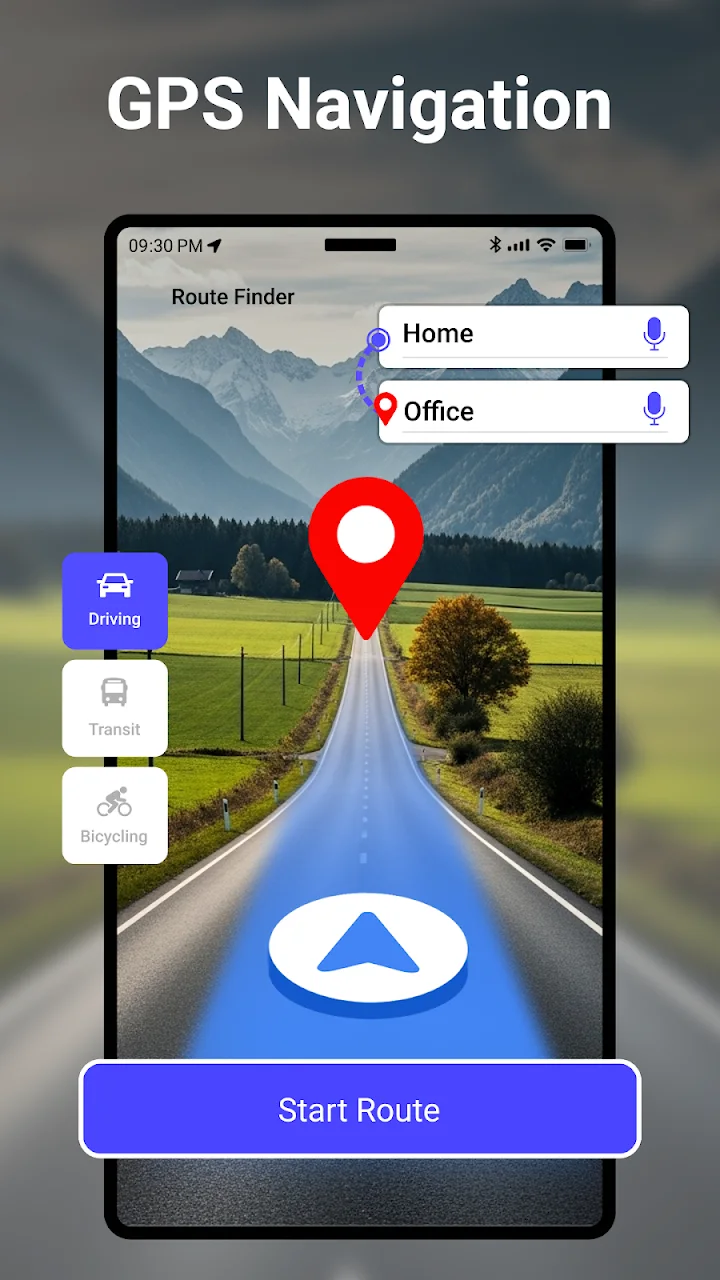 تصویر ناوبری GPS و جهت نقشه