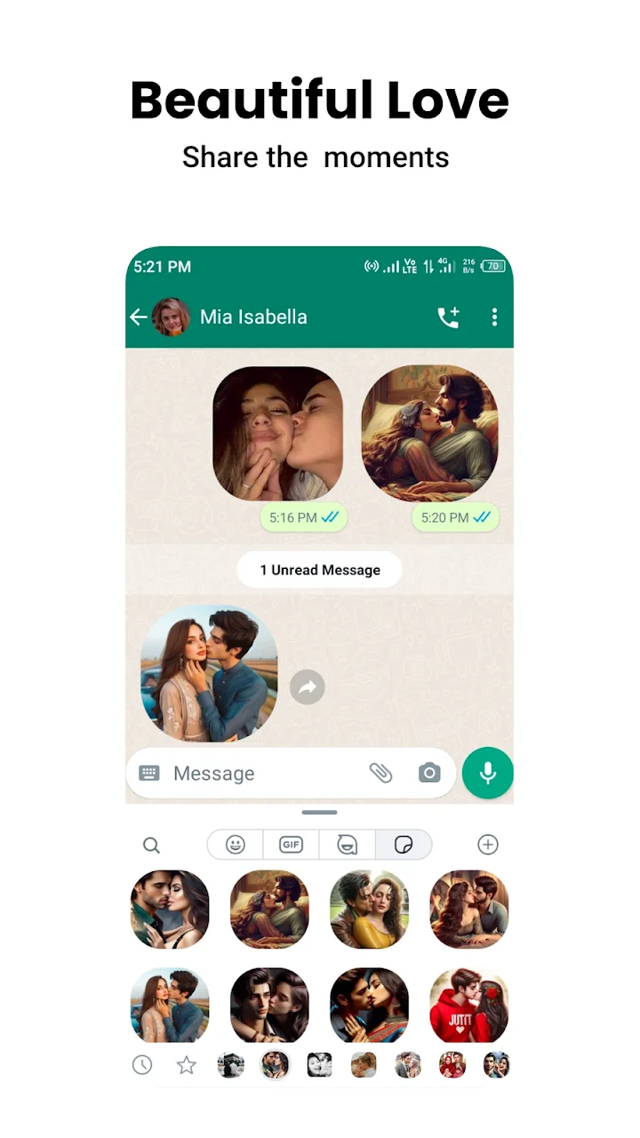 تصویر استیکرهای رمانتیک واتساپ WASticker.ly