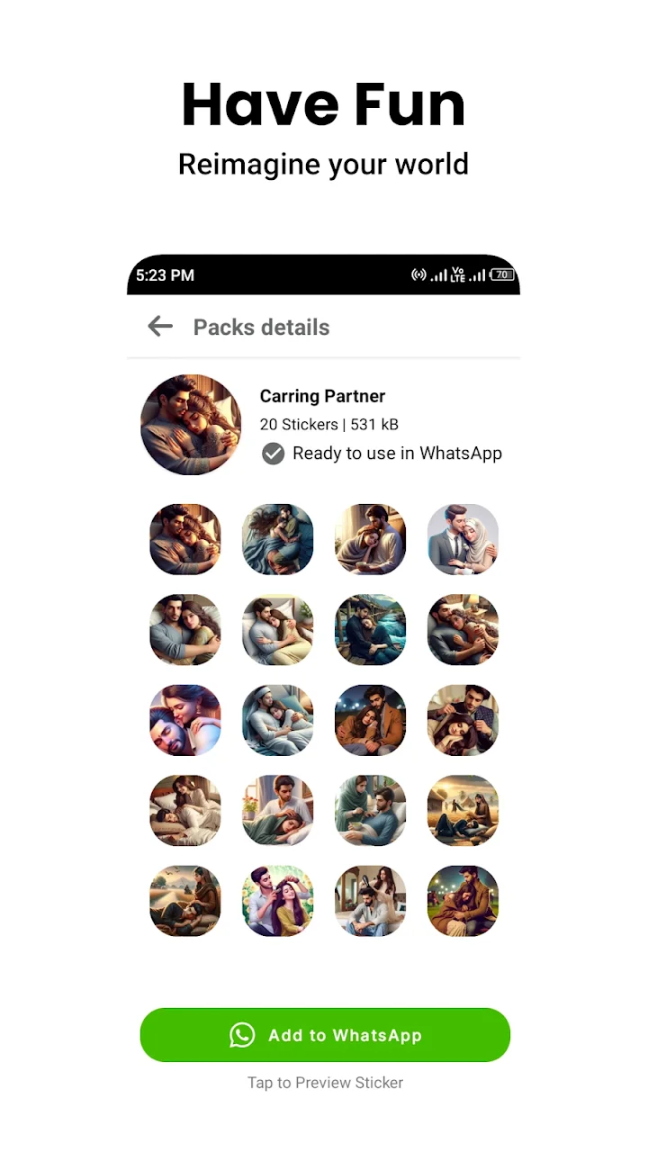 تصویر استیکرهای رمانتیک واتساپ WASticker.ly