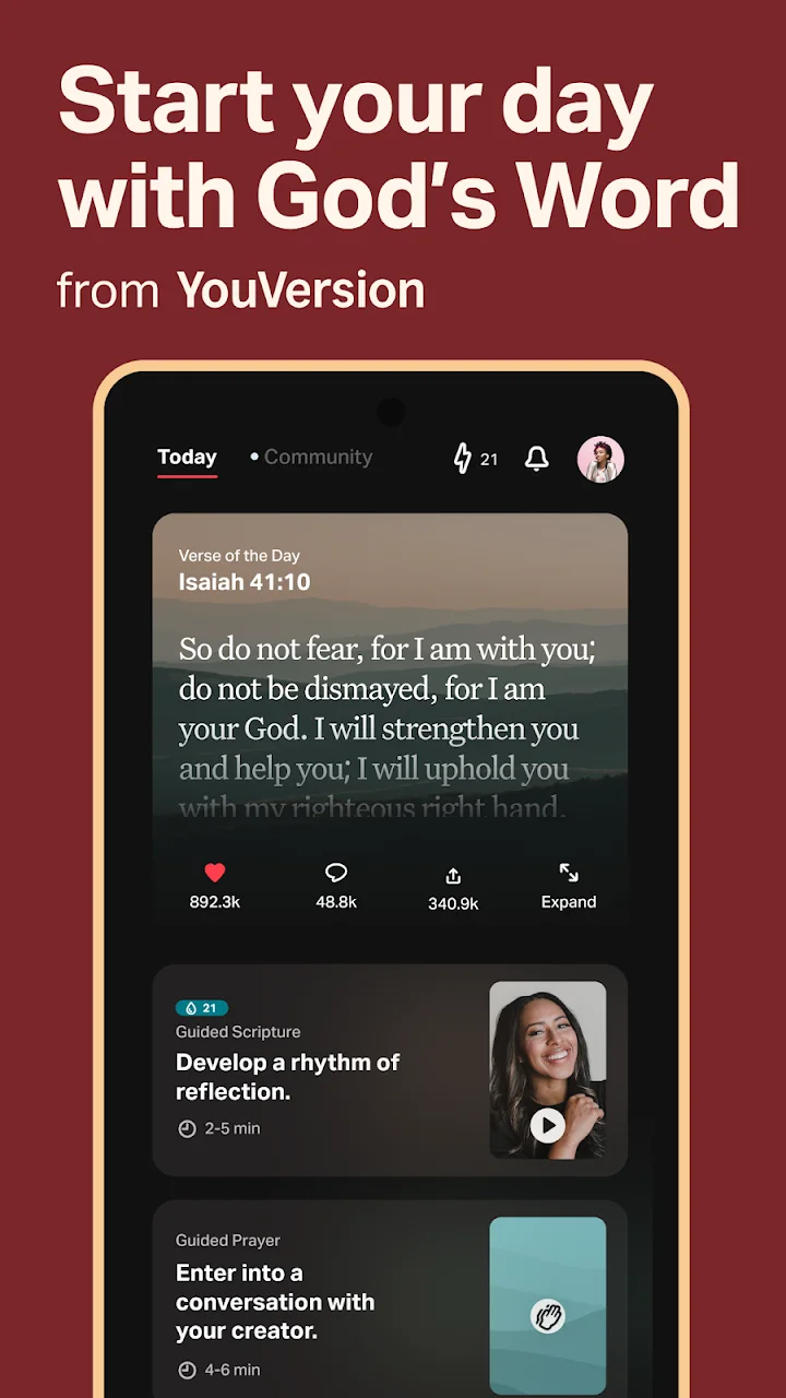 تصویر اپلیکیشن کتاب مقدس YouVersion + صدا