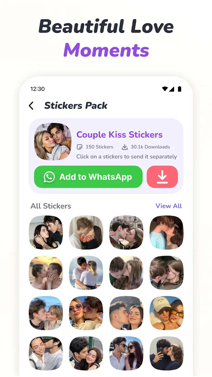 تصویر استیکرهای رمانتیک WAStickers