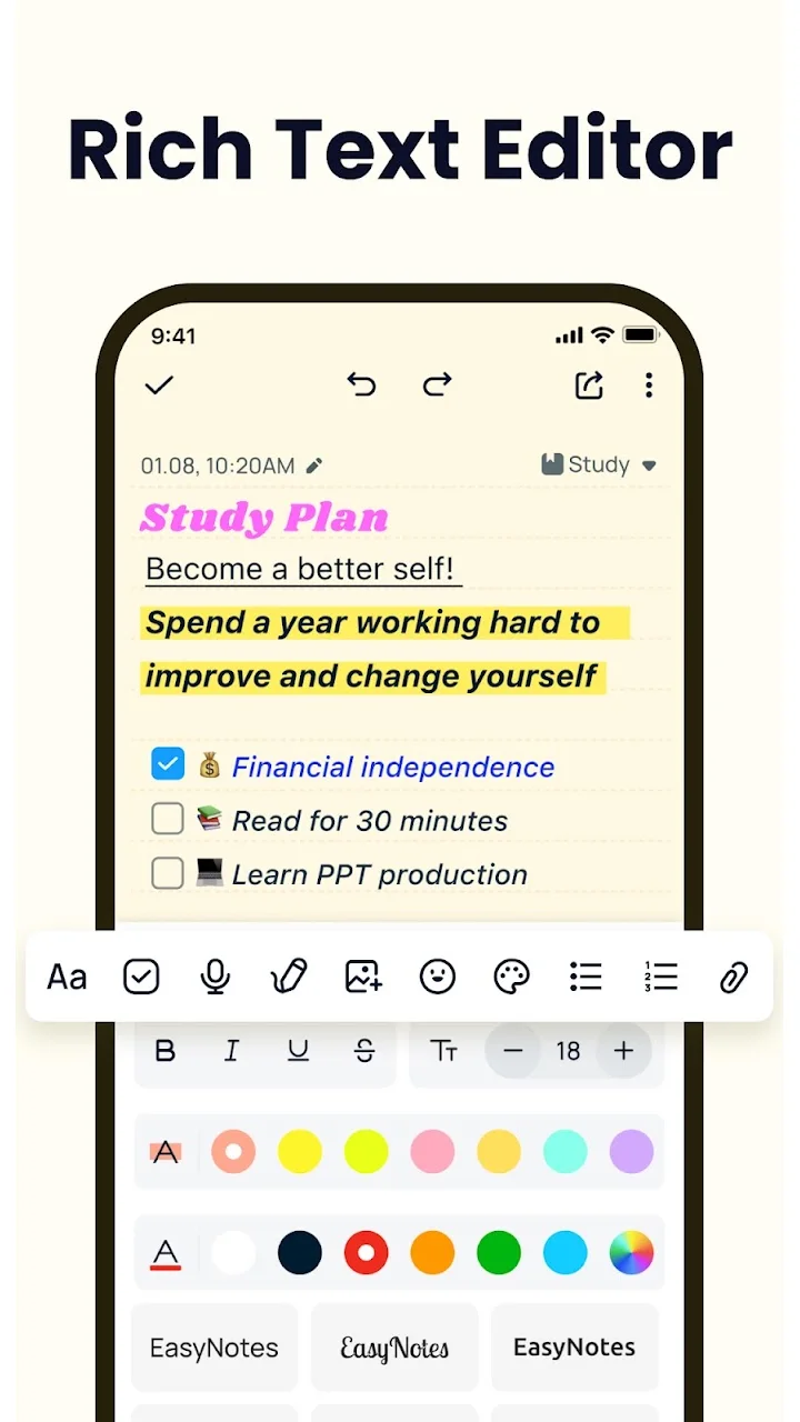 تصویر EasyNotes: یادداشت‌ها، یادداشت‌های متنی و لیست‌ها