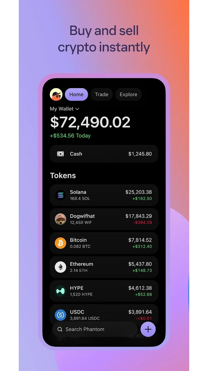 تصویر فانتوم: کیف پول معاملات