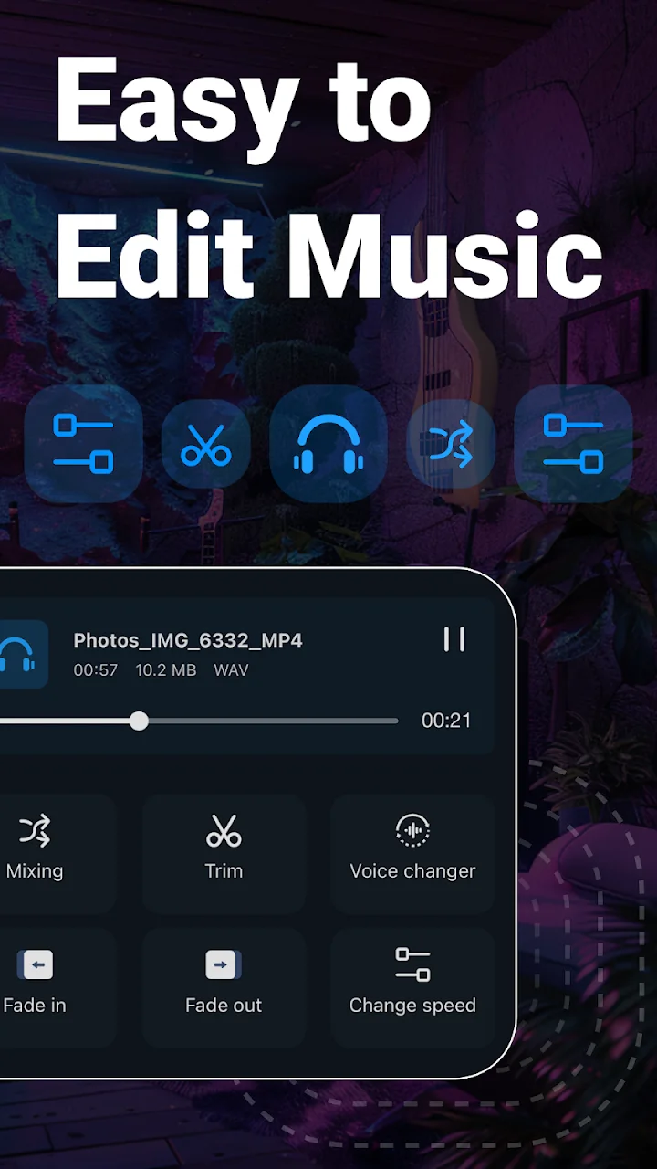 تصویر ویرایشگر صدا و موسیقی، برش MP3