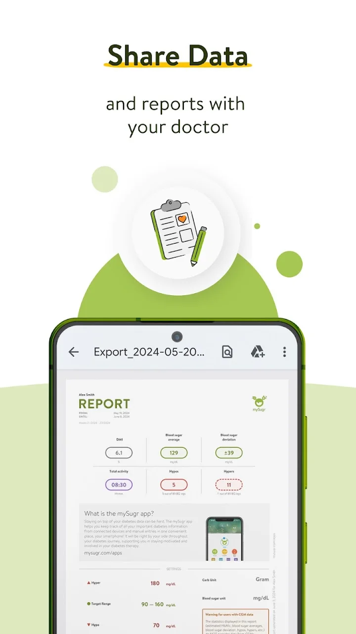 تصویر mySugr - ثبت لاگ دیابت