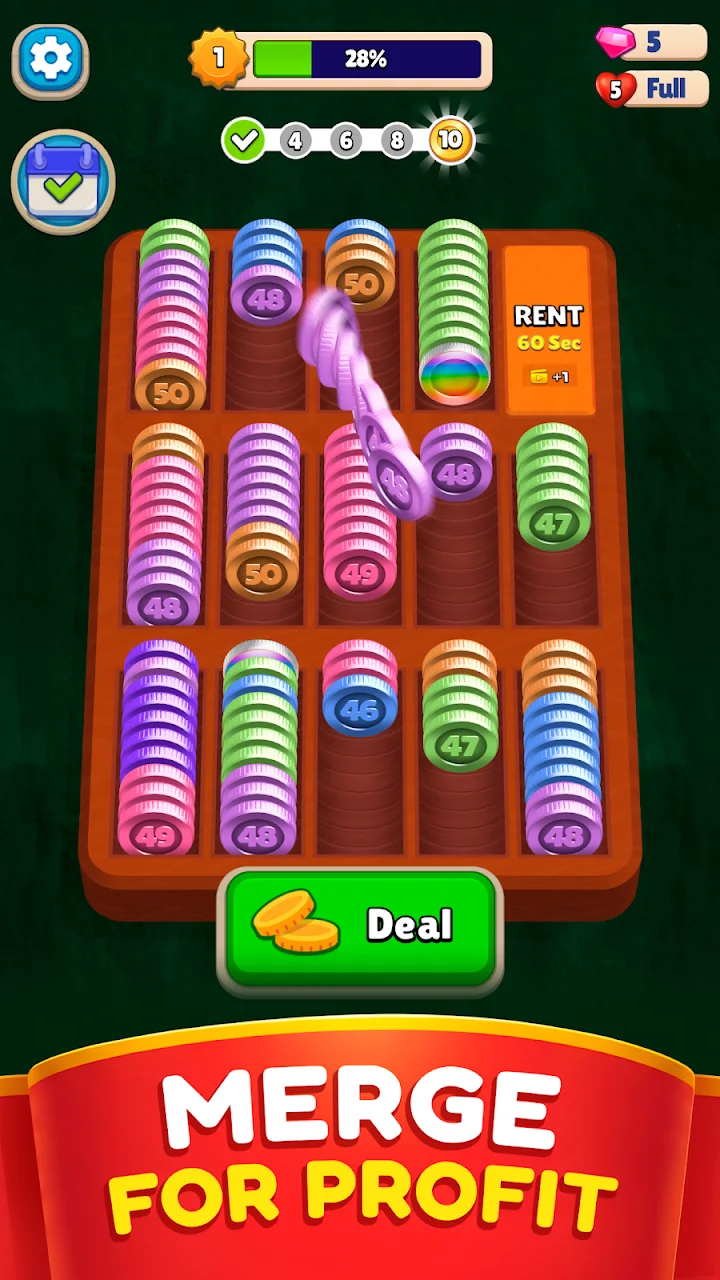 تصویر Pocket Sort: Coin Merge Puzzle